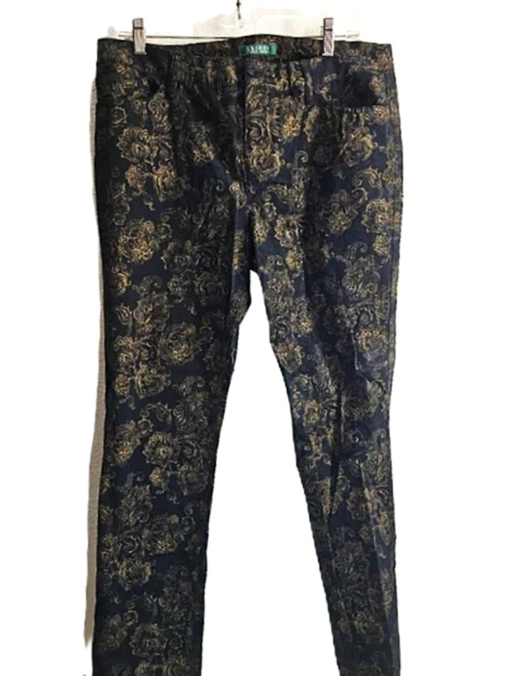 Lauren Ralph Lauren Black Gold Paisley Pants size 14